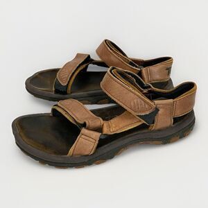 Teva Men’s Leather Walking Hiking Sandals Brown Men’s Size 10